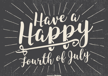Rero Typographic Happy 4th of July Illustration - vector gratuit #437813